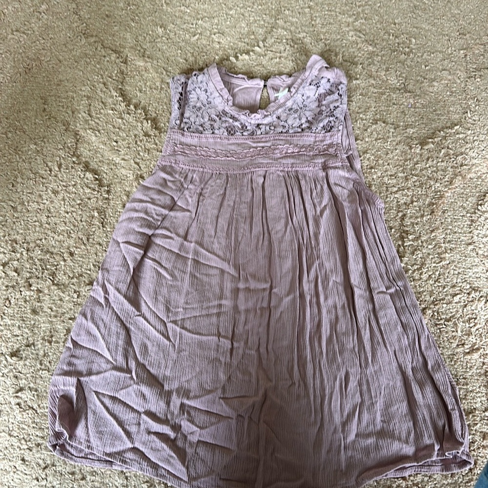 Purple tank top with lace detail